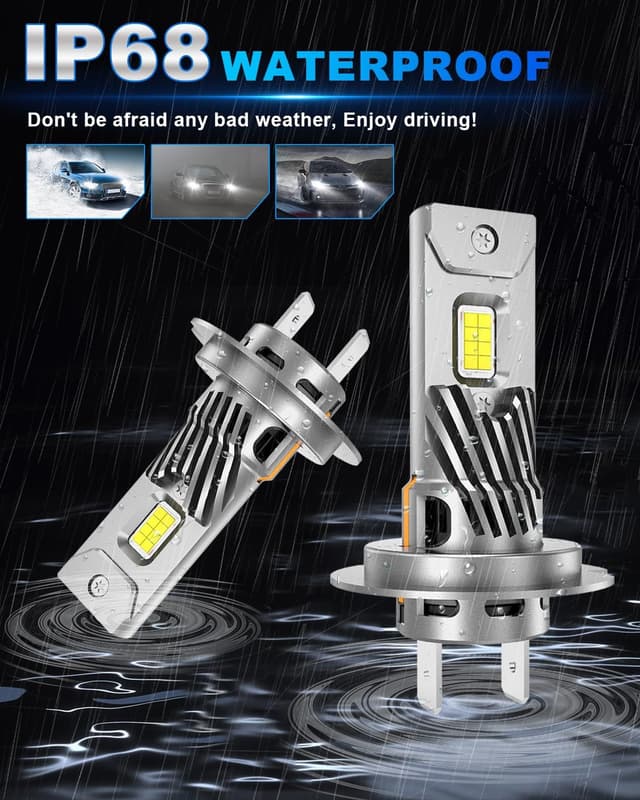 Detalle de AUXIRACER H7 LED sans polarité, 30000 lm, 100 W, 6000 K (2 pièces) pour feux de route et de croisement