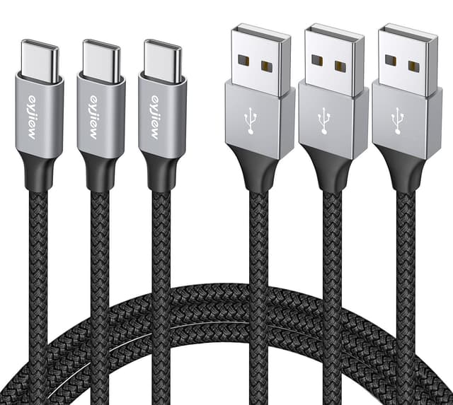 Detalle de eyjiew USB-C Kabel (1 m, 3er-Set) – USB-A auf USB-C Schnellladekabel bis 3 A