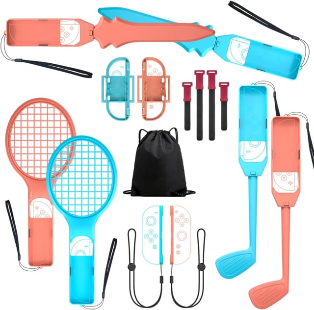 Detalle de AOKUMA Tempered Glass Screen Protector & 15-in-1 Accessories Kit for Nintendo Switch 2 Sports (2 Pack)