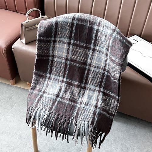 Thumbnail 4 de Yekblossom Winter Scarf Oversized Plaid Wrap 🧣