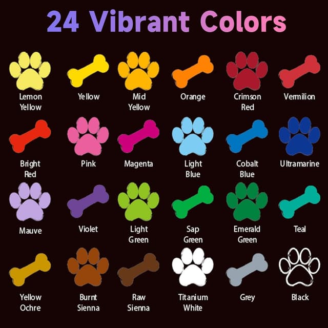 Detalle de WINSONS Acrylic Paints Set (24 Colours) – Non-toxic acrylic fabric paint for canvas, ceramics, crafts and more