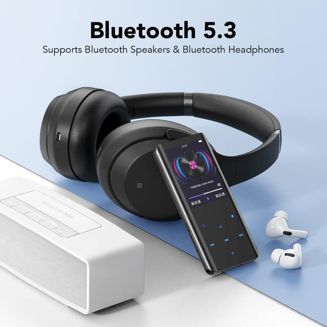 Detalle 2 de AGPTEK MP3-Player mit Bluetooth 5.0, 2,4" TFT-Farbdisplay & 32 GB Speicher (Schwarz)