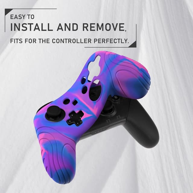 Thumbnail 4 de PlayVital Samurai Edition Ergonomic Silicone Skin Protective Case for Nintendo Switch Pro, Soft Anti-Slip Controller Grip Protector for Nintendo Switch Pro with Thumb Grips - Pink & Purple & Blue
PlayVital Samurai Edition Ergonomic Silicone Skin P…