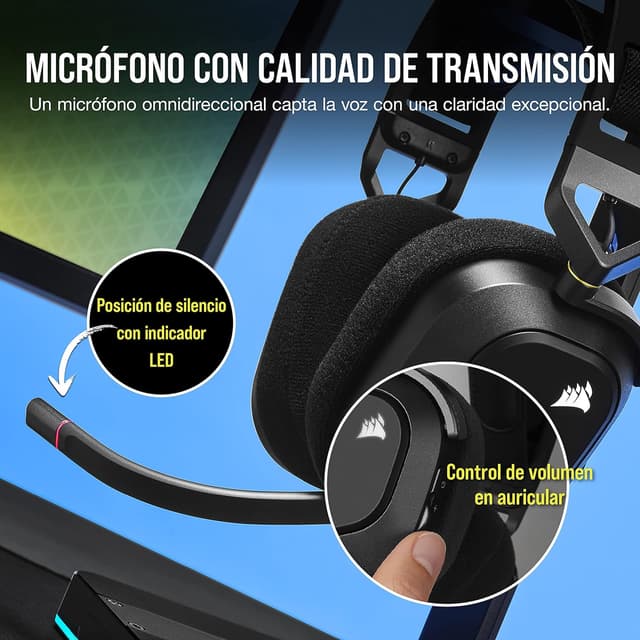 Thumbnail 6 de Corsair HS80 RGB WIRELESS Auriculares Inalámbricos 🎮 Multiplataforma