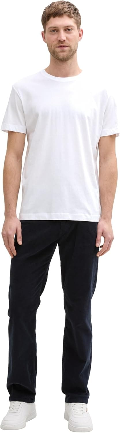 Detalle de TOM TAILOR T-Shirt da uomo basic in cotone con logo ricamato