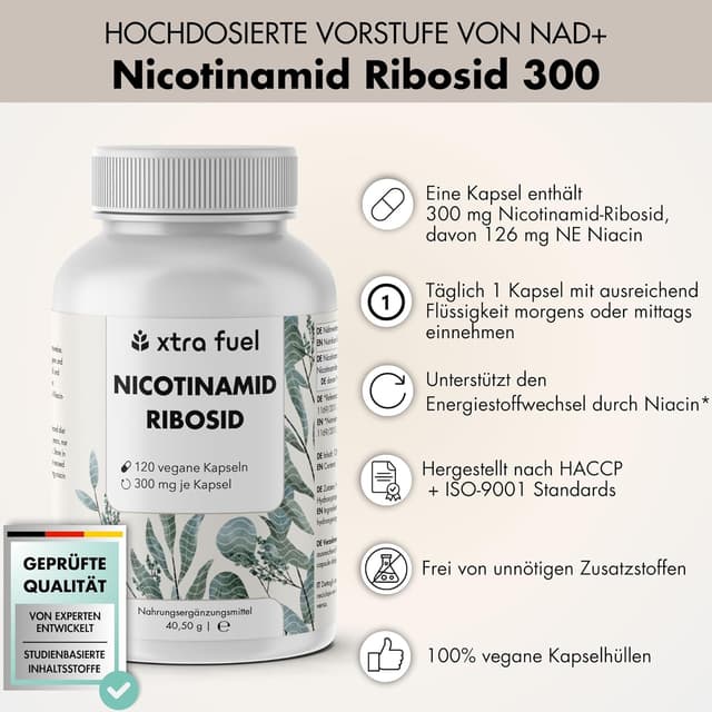 Thumbnail 1 de Nicotinamid Ribosid NAD+ Vorstufe 300 mg Kapseln