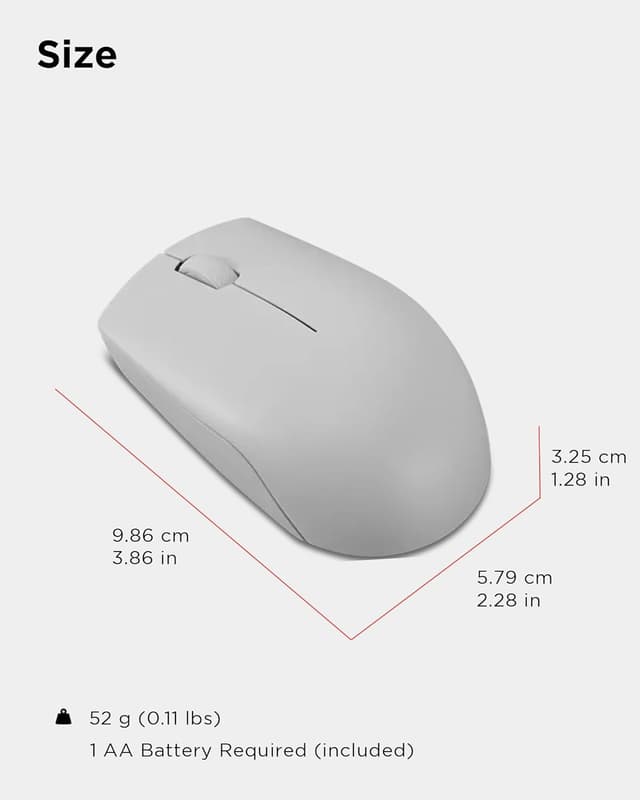 Thumbnail 4 de Lenovo 300 Wireless Compact Mouse with battery 🖱