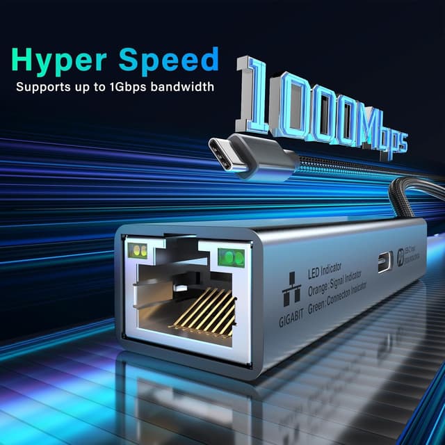 Detalle 2 de USB C auf Ethernet Adapter 60W PD đ