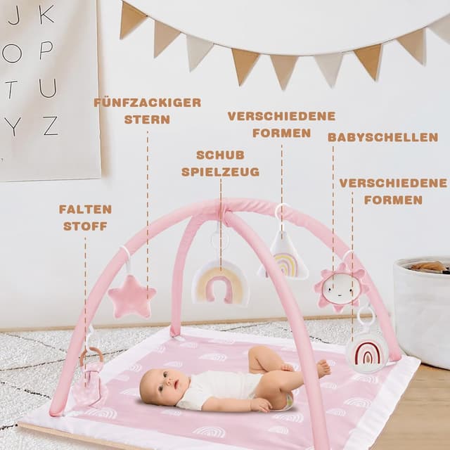 Detalle de Mallify Spielmatte für Babys mit 6 Spielzeugen