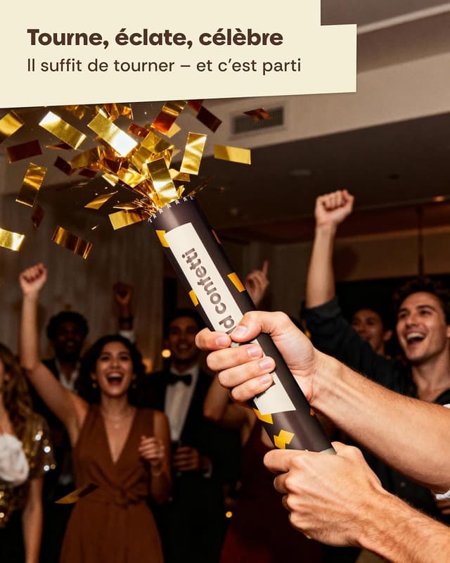 Thumbnail 4 de Partyjoker 10 Canons à Confettis Dorés