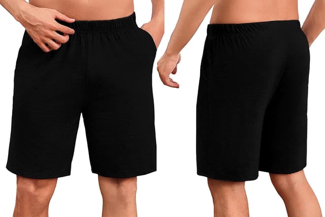 Detalle de Uniexcosm Herren Schlafanzughose kurz (Schlafshorts) aus Baumwoll-Mix mit Elasthan