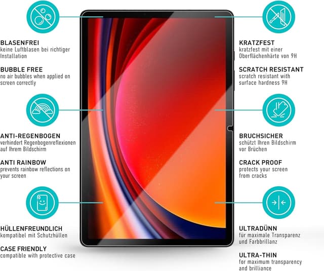 Thumbnail 4 de smartect Schutzglas Samsung Galaxy Tab S9 9H
