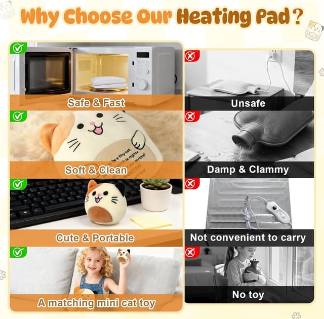 Thumbnail 6 de Plush Cat Weighted Microwave Heat Pad 60–120s