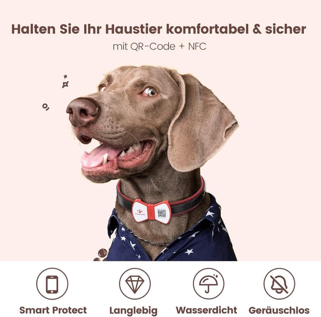 Detalle de PawView personalisierte QR-Code & NFC Silikon-Hundemarke wasserdicht – geräuschloser Klickverschluss
