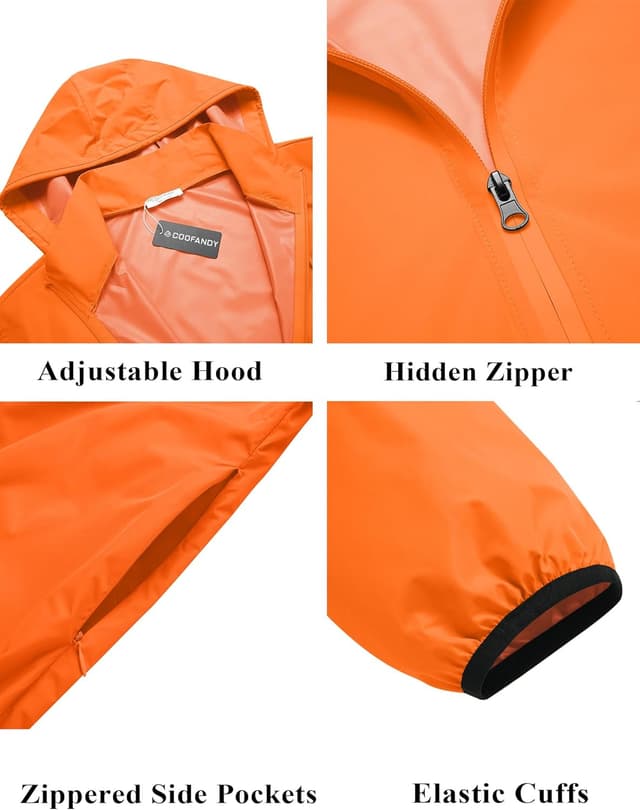 Thumbnail 4 de COOFANDY Men's Light Rain Jacket 0.4 lb