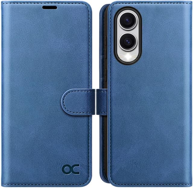 Detalle de OCASE Klapphülle mit RFID-Schutz für Samsung Galaxy S25 Edge 5G – Hellblau