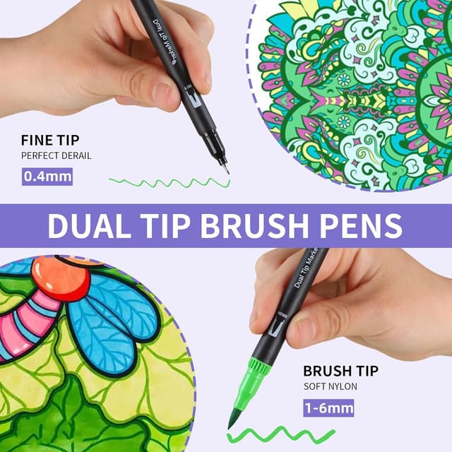 Detalle de HYNEXLK 78 Colours dual tip brush pens