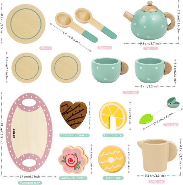 Detalle 2 de Wooden Tea Set play kitchen accessories 3