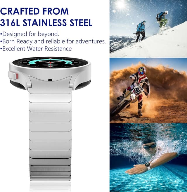 Detalle de KADES stainless steel replacement watch band for Samsung Galaxy Watch (40mm/44mm & select Classic sizes)