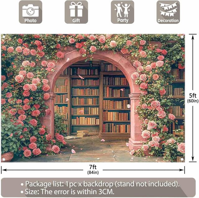 Detalle de Luminora 7x5ft Spring Floral Wall Arch Backdrop 🎉