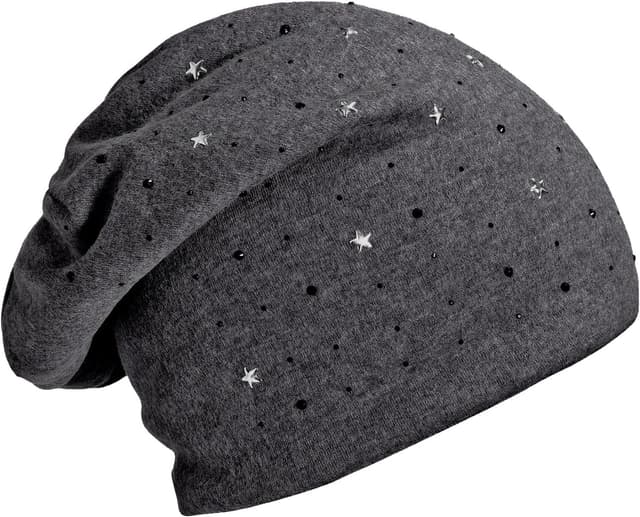 Detalle 2 de DonDon Bonnet Femme Hiver Slouch Beanie doublé avec étoiles