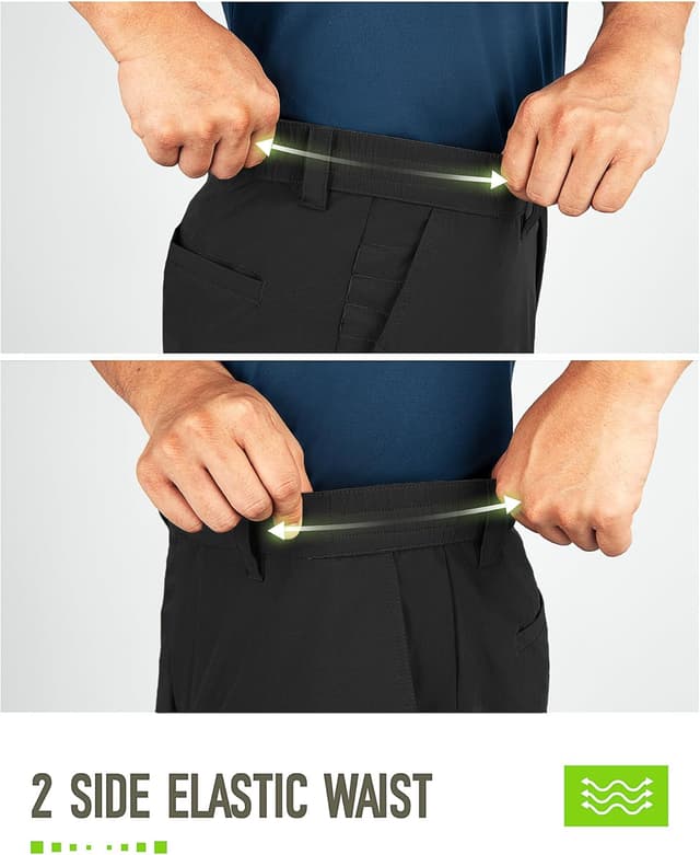 Detalle de 33,000ft Men's 9" Dry Fit Stretch Golf Shorts (UPF 50+, Pockets)