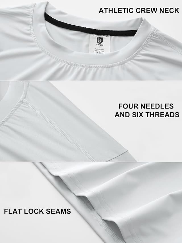 Detalle de Men's Rash Guard UPF 50+ Sun Protection Short/Long Sleeve Quick Dry Swim Shirt