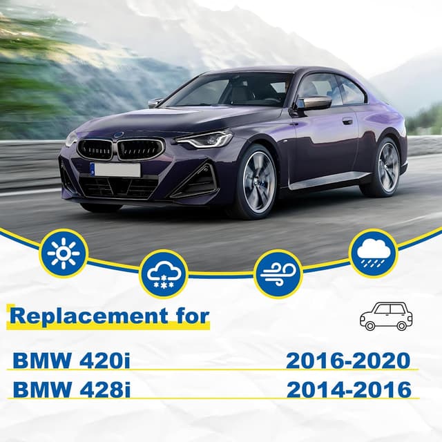 Detalle 2 de HRSNO All-Season Windshield Wiper Blade Replacement for BMW 420i (2016-2020), 24"+18" Pack of 2