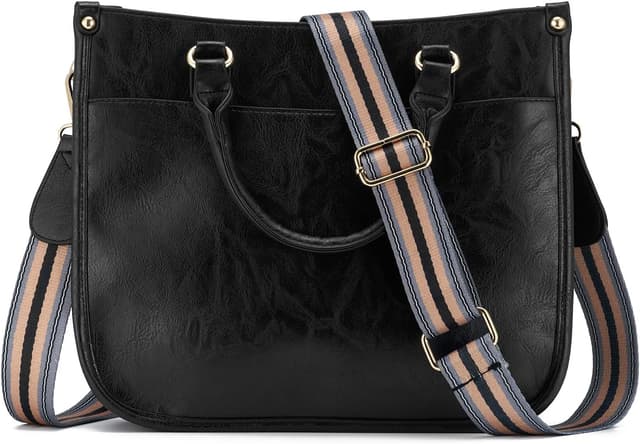Detalle de ZOUIQSS women’s crossbody leather shoulder bag with adjustable strap and zipped pockets