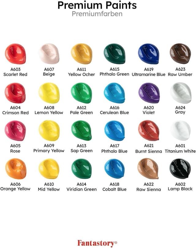 Detalle de fantastory Acrylic Paint Set 24 x 60 ml