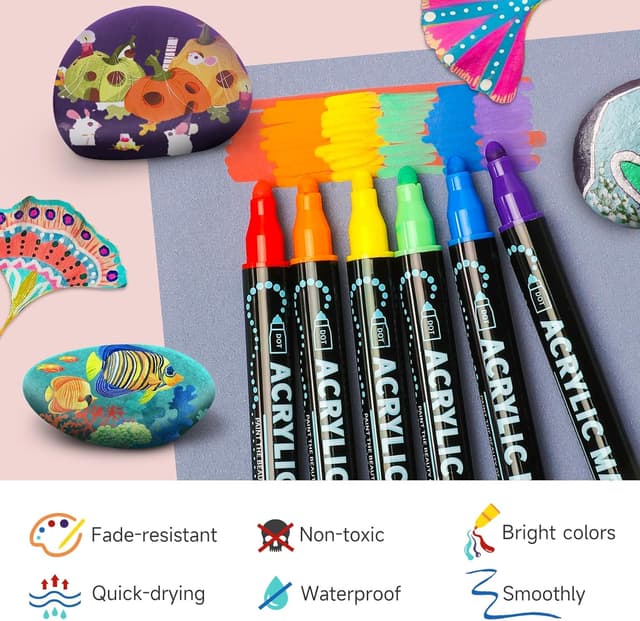 Thumbnail 2 de Lamitocs 60 colori pennarelli acrilici doppia punta 🎨