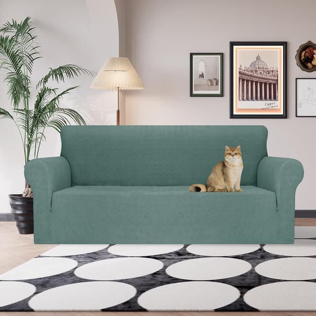 Detalle 2 de Ystyle Copridivano 3 posti con braccioli super elasticizzato antiscivolo antimacchia (verde)