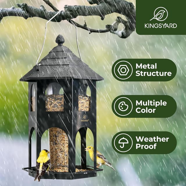 Detalle de Kingsyard metal bird feeder 4 lb capacity