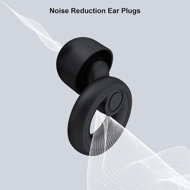 Detalle de JAYINE reusable silicone ear plugs (30 dB SNR) for sleep, travel, focus and concerts – XS/S/M/L tips in black