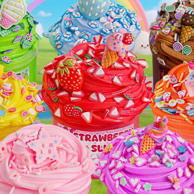 Detalle de 18 Pack Butter Cloud Slime Kit for Kids (18 Colors + Add-Ins) — Slime Party Favors for Ages 8–12