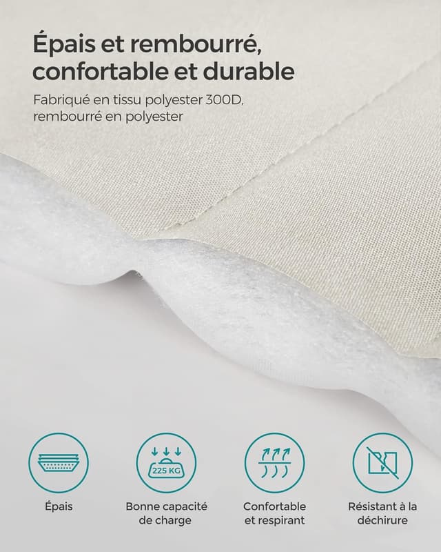 Thumbnail 4 de SONGMICS Hamac Double Rembourré 200×140 cm