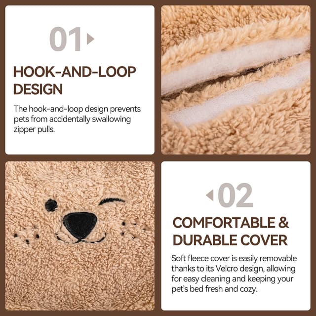 Detalle de All for Paws beheiztes Katzenbett für den Innenbereich mit 2 waschbaren Fleece-Bezügen