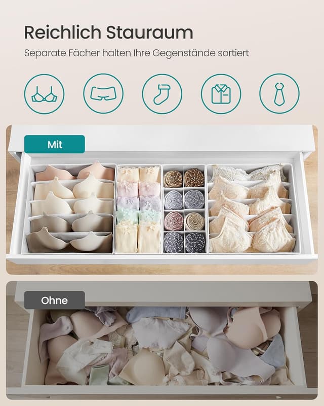 Thumbnail 2 de SONGMICS Unterwäsche-Organizer 8er Set 32x32x10 cm