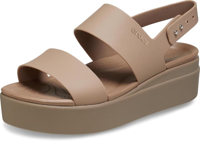 Detalle de Crocs Brooklyn Low Wedge: sandali da esterno donna con zeppa bassa e Plantari LiteRide