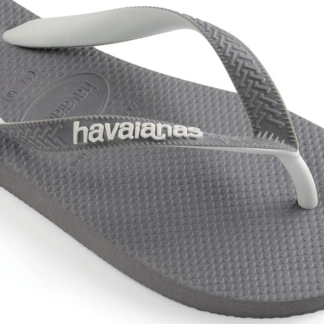 Detalle de Havaianas Brasil Logo Kids gris acier — sandales unisex pour enfant (12 UK Child)