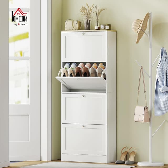 Detalle 2 de HOMCOM meuble à chaussures 24 paires 24