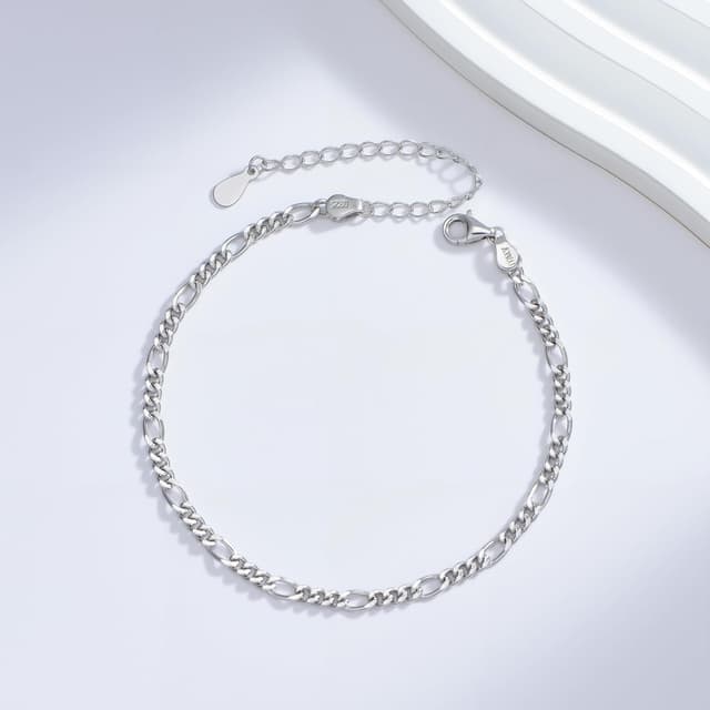 Detalle de CHIC & ARTSY Damen Fußkettchen Armband aus 925 Sterling Silber – verstellbar, Geschenkbox
