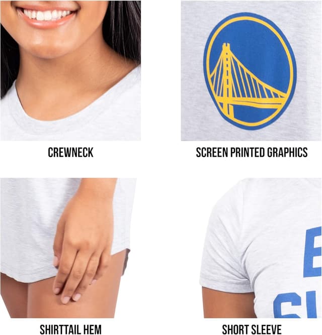 Detalle de Ultra Game Women’s NBA Official Super Soft Sleepwear Pajama Loungewear Tee Nightgown