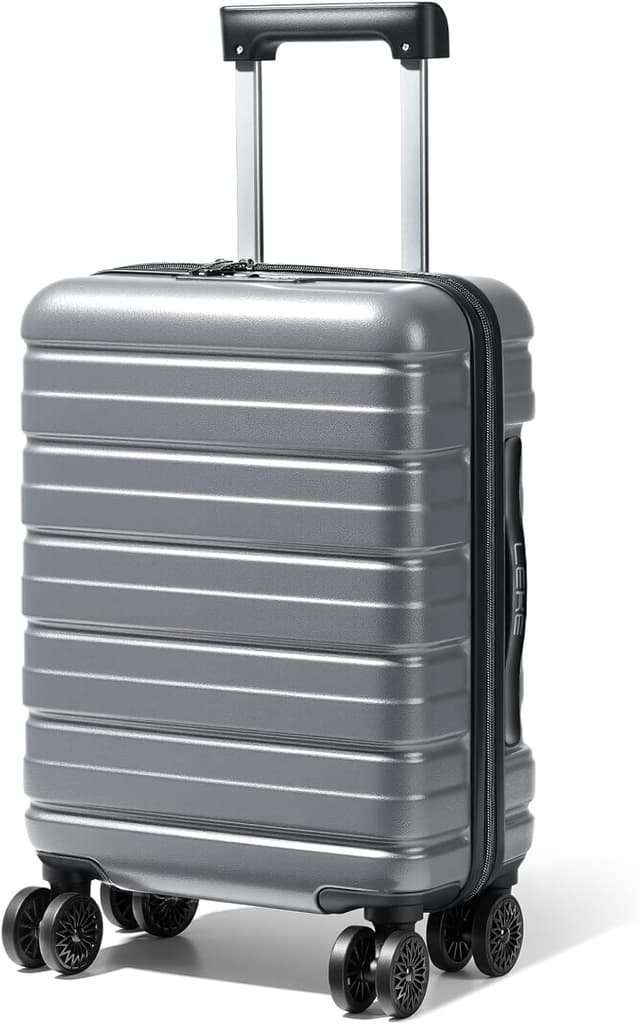 Detalle de Lekesky Cabin Suitcase 55x35x22.5cm with TSA lock (grey) – airline carry-on case