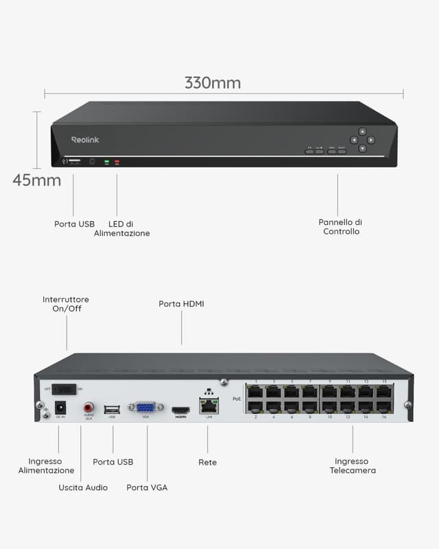 Thumbnail 5 de Reolink RLN16-410 NVR PoE 16 Canali 4TB