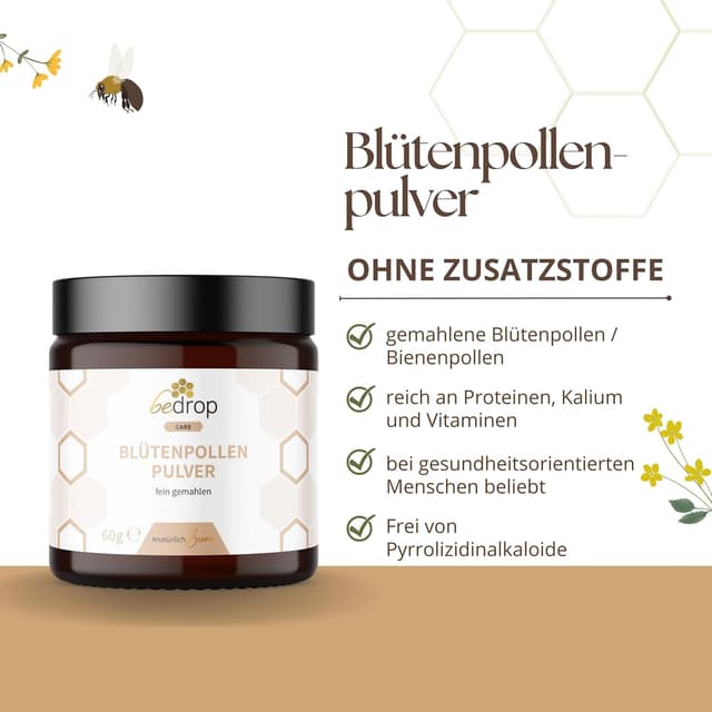 Detalle 2 de bedrop Blütenpollenpulver 60 g naturrein