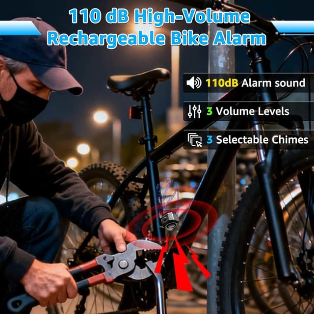 Detalle 2 de NineLeaf Fahrrad Alarmanlage mit Fernbedienung