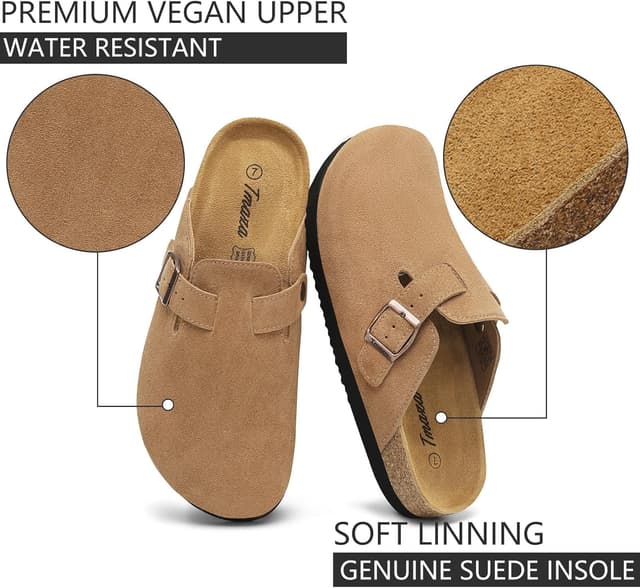 Detalle 2 de Tmaza Cork Footbed Suede Clogs Women Memory Foam Size 6-11 👡