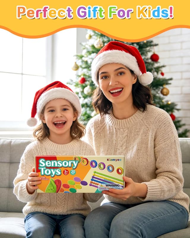 Thumbnail 6 de Kizmyee 20-teiliges Fidget Toys Set aus Silikon – Sensorikspielzeug zum Stressabbau für Kinder und Erwachsene