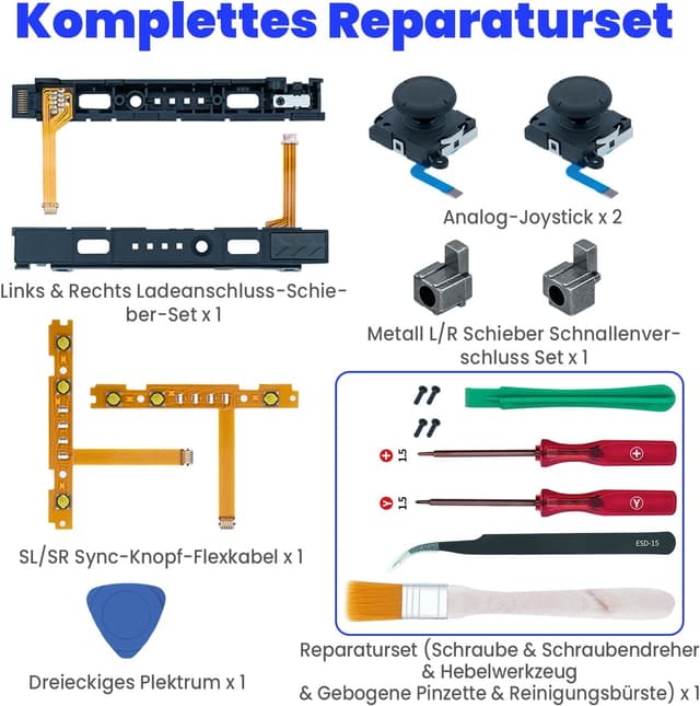 Detalle de Mcbazel 18‑in‑1 Ersatzsatz für Switch Joy‑Con